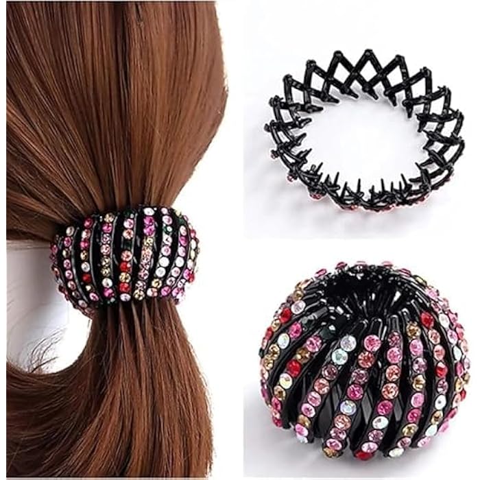 Ponytail Hair Holder for Women Girls, Expandable Bird Nest Hair Clip Headwear Barrette Styling Tools Accessories (Random Colors) - Image 1